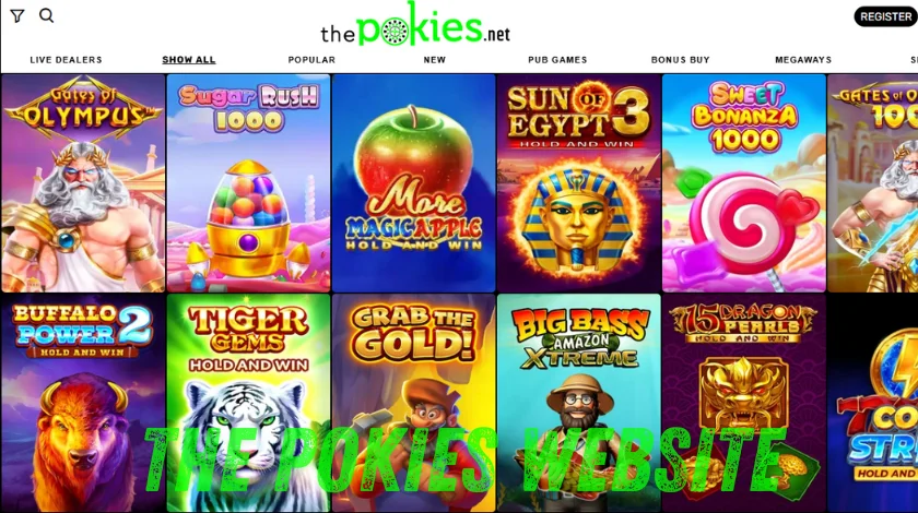 First impression of the design of the official ThePokies website